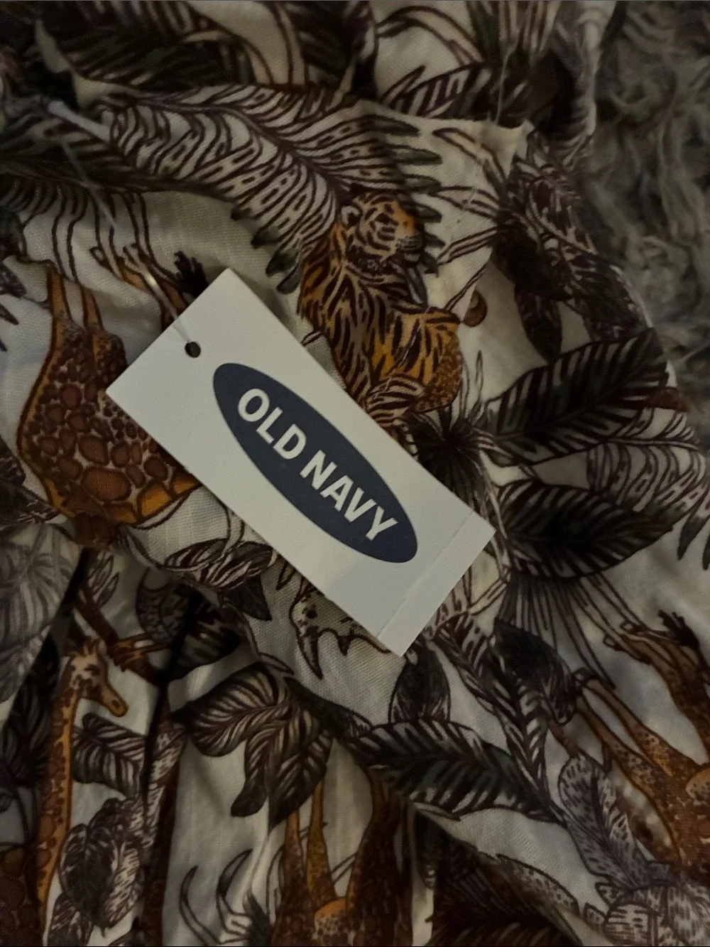 Old Navy Wide-Leg romper Jumpsuit with Brown & Black Safari Print super cute 5t